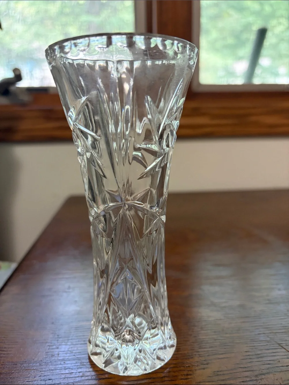Clear Cut Glass Footed Bowl and Vase - Elegant Home Accent